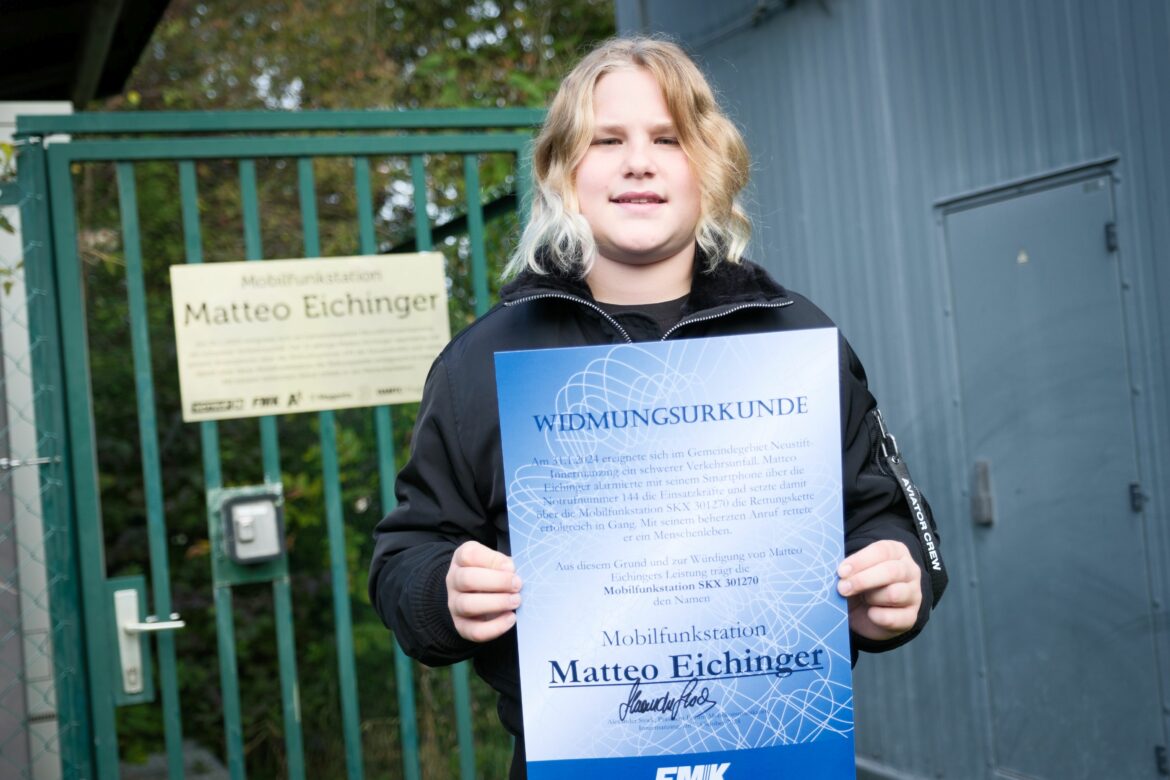 Erste „Mastwidmung“ Österreichs geht an den 12-jährigen Matteo Eichinger